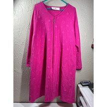 Stan Herman Robe Gown Night House Dress Long Sleeve Pink Size Small - $512.19 MXN