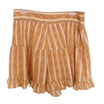 Urban Outfitters Orange Prairie Floral High Waist Ruffle Hem Shorts Larg... - $42.08