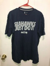 Nike Team Apparel Seahawks Just Do It Seattle Blue &amp; Silver T Shirt SZ XL - £11.68 GBP