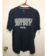 Nike Team Apparel Seahawks Just Do It Seattle Blue &amp; Silver T Shirt SZ XL - $14.84