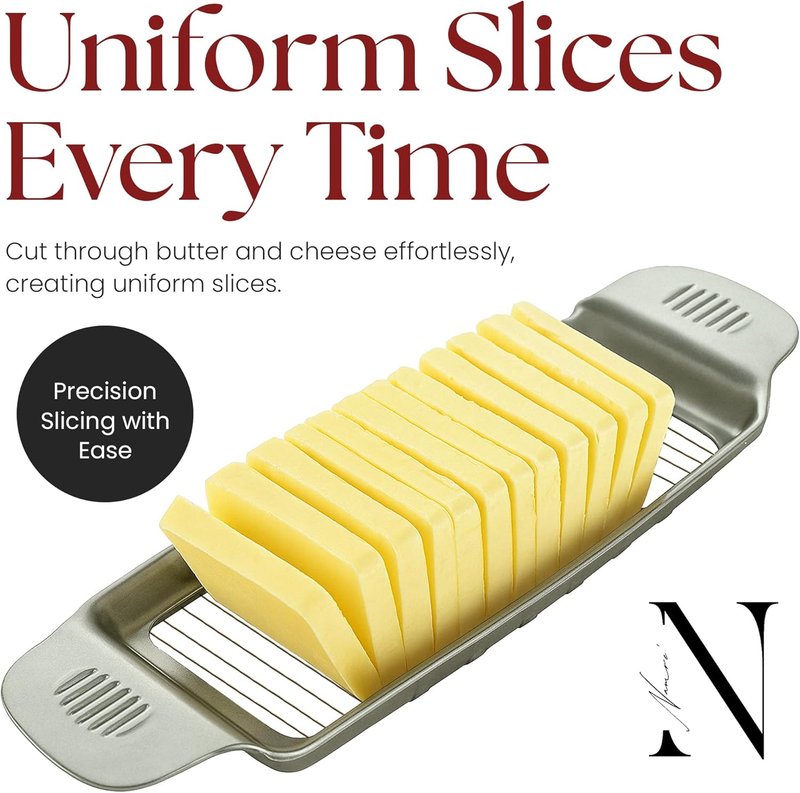 Butter and Cheese Slicer |Cutter with Wooden Storage Tray |Multipurpose Handheld Item image 2