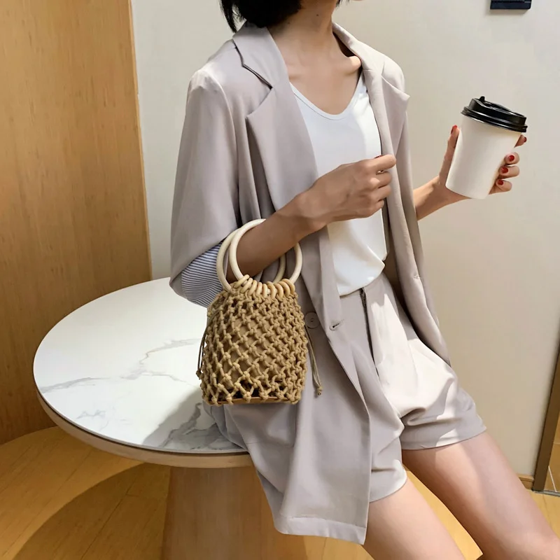 2023 Summer Straw Bag Woven Beach Bag Rattan Ladies Purses and Handbag Women Top - $63.78