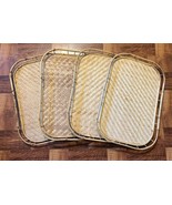 Vintage Wicker Rattan Bamboo Serving Trays Tiki Lap Midcentury Modern LO... - $635.78 MXN