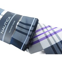 Men's Nautica Tie and Hankie Set Woven Silky Feel #Nautica-2 Lavender image 3