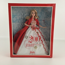 Barbie Collector 2010 Holiday Barbie Fashion Doll White Gown Red Cape Mattel New - $59.35