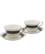 Royal Worcester Belvoir Blue Demitasse Set of 4 Pcs Cup &amp; Saucer Vtg - $1,008.44 MXN