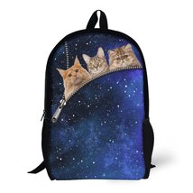 Mondxflaur Galaxy Cat Backpacks for School Kids Adults Lightweight Bag 16.9in - £19.17 GBP