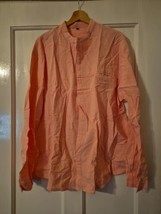 Mens 2XL Cotton/Linen Long Sleeved Pink Shirt - £9.90 GBP