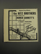 1955 Town &amp; Country Club Ad - Appearing nitely the Ritz Brothers - £14.65 GBP