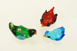 Jewelry Supply Lot Hand Blown Glass Bird Beads 13-25MM Cardinal Bluebird... - $14.84