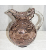 Vintage Fenton Glass Amethyst Color Coin Dot 80 Oz Pitcher Ruffle Rim 11-c - €126,65 EUR