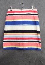 Talbots Womens Multi Color Striped Cotton Blend Fully Lined Pencil Skirt... - $18.95