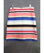 Talbots Womens Multi Color Striped Cotton Blend Fully Lined Pencil Skirt... - £14.81 GBP