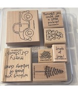 Stampin Up! Loads Of Love Wood-Mounted Rubber Stamp Set Christmas Pickup Truck & - $33.60