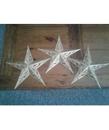 Gold Glitter STARS / Christmas Ornament NEW w/o Packaging READ - Lot of 3 - $20.31 CAD