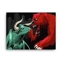 Express Your Love Gifts Stock Market Wall Art Bull vs Bear Battling for ... - £55.38 GBP