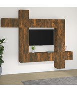 9 Piece TV Cabinet Set Smoked Oak Engineered Wood - £232.68 GBP