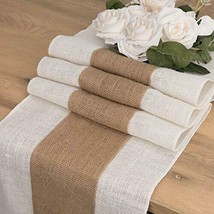 Burlap Table Runner Farmhouse Style 108 inches Long 12&quot; Wide Natural Jute COVER - £17.56 GBP