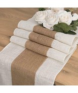 Burlap Table Runner Farmhouse Style 108 inches Long 12&quot; Wide Natural Jut... - £17.18 GBP