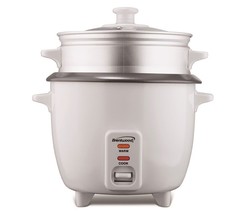 Brentwood 400W 5 Cup Non-Stick Rice Cooker &amp; Steamer TS-600S w Lid Paddle Tray - £46.85 GBP