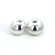 Tiffany &amp; Co Estate Round Puffed Clip on Earrings Sterling Silver TIF646 - $386.10