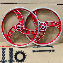 BMX Bicycle 20&quot;ALLOY Sport Rim RED color Wheelset Hub SeT-Freewheel 16T - £87.65 GBP