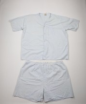 Vtg 90s Streetwear Mens 2XL XXL Pinstriped Seersucker 2 Piece Pajamas Sl... - $49.45