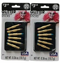 Halloween Rubies Make-Up Sticks Colorful Costume Design Glitter  Lot Of 2 - $7.91