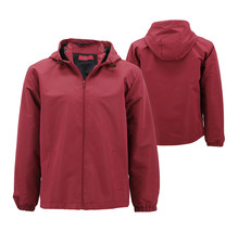Red Label Men&#39;s Lightweight Nylon Hooded Water Resistant Zip Up Rain Jacket - $17.84