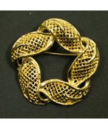 Vintage Chunky Gold Tone Rope Love Knot Brooch Pin VTG Costume Jewelry S... - £4.58 GBP