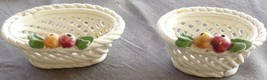 Cute Set Of 2 Miniature Ceramic Baskets - Vgc - Great For Trinkets - Cute Set - £11.83 GBP