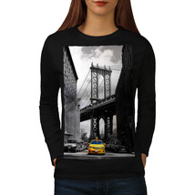 Brooklyn Bridge Tee Yellow Taxi Life Women Long Sleeve T-shirt - £11.21 GBP