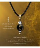 Gold Sheen Obsidian Reiki Pendant Hon Sha Ze Sho Nen Wealth Abundance Pr... - $26.07