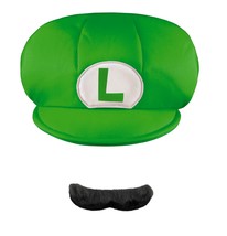 Disguise Boy&#39;s Nintendo Super Mario Brothers Luigi Child Hat And Mustache , One  - £23.32 GBP