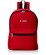 Everest Luggage Basic Backpack, Red, Medium - $14.01