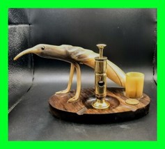 Rare Unique Antique Figural Bird Table Top Cigar Cutter Match Holder Ash... - $395.99