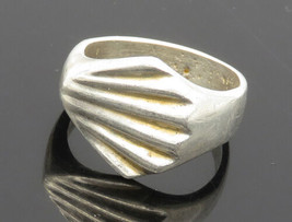 MEXICO 925 Sterling Silver - Vintage Shiny Scalloped Band Ring Sz 6 - RG... - $35.36