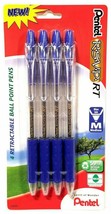 NEW 4-PACK Pentel RSVP RT Retractable Ballpoint Pen BLUE Ink 1.0mm BK93 ... - $5.59