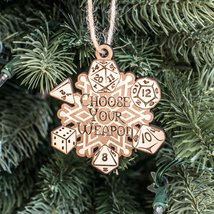 Ornament - Choose Your Weapon Snowflake - Raw Wood 3x3in - £11.74 GBP