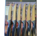 Tahari Home 6 piece Gold Titanium Steak Knife Set - New - £17.32 GBP