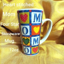 Mom Heart Stitch Four Star Stoneware 12oz Mug - £4.69 GBP