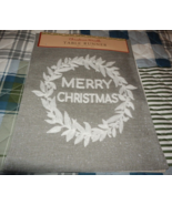 NEW  Merry Christmas Silver Metallic TABLE RUNNER 14 X 72  Fabric HOLIDAY - £15.47 GBP