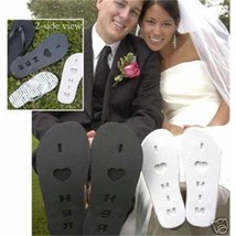 I Love him Flip Flops White Bridal Shower Wedding Gift Size Large 8-9 NEW - €7,77 EUR