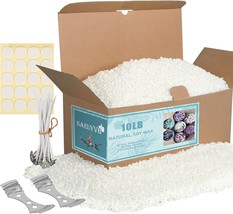 SAEUYVB Natural Soy Candle Wax for Candle Making 10lb Bag Premium Granul... - $1,043.20 MXN