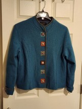 Icelandic Design 100 Percent Wool Green Women Size Large Jacket - $39.59