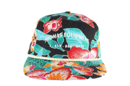 Vintage 90s Streetwear Thomas Equipment Roped Hawaiian Floral Snapback Hat Cap - £23.33 GBP