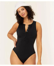 Andie Malibu One Piece SWIMSUIT Size XLT  High Snap Front Black NWOT - $49.45
