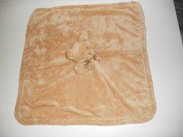 Blankets &amp; Beyond Plush Bear Bow Tie 18 x 18 security Lovey Plush Tan Beige - $10.89