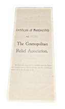VTG 1905 Cosmopolitan Relief Association Philadelphia PA ceritficate membership - £10.82 GBP