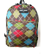 Backpack School Pack Bag Diamond Plaid Hiking Camp Camping Rucksack Book... - $19.75